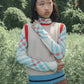 VALENTINA BEIGE PLAID PRINT TURTLENECK