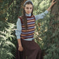VALENTINA BURGUNDY MOHAIR STRIPE VEST