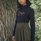 VALENTINA GREEN POUCH KNIT SKIRT
