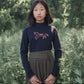 VALENTINA NAVY HORSE PRINT KNIT TURTLENECK