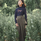 VALENTINA GREEN POUCH KNIT SKIRT