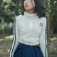 VALENTINA CREAM POINTELLE CABLE KNIT TURTLENECK