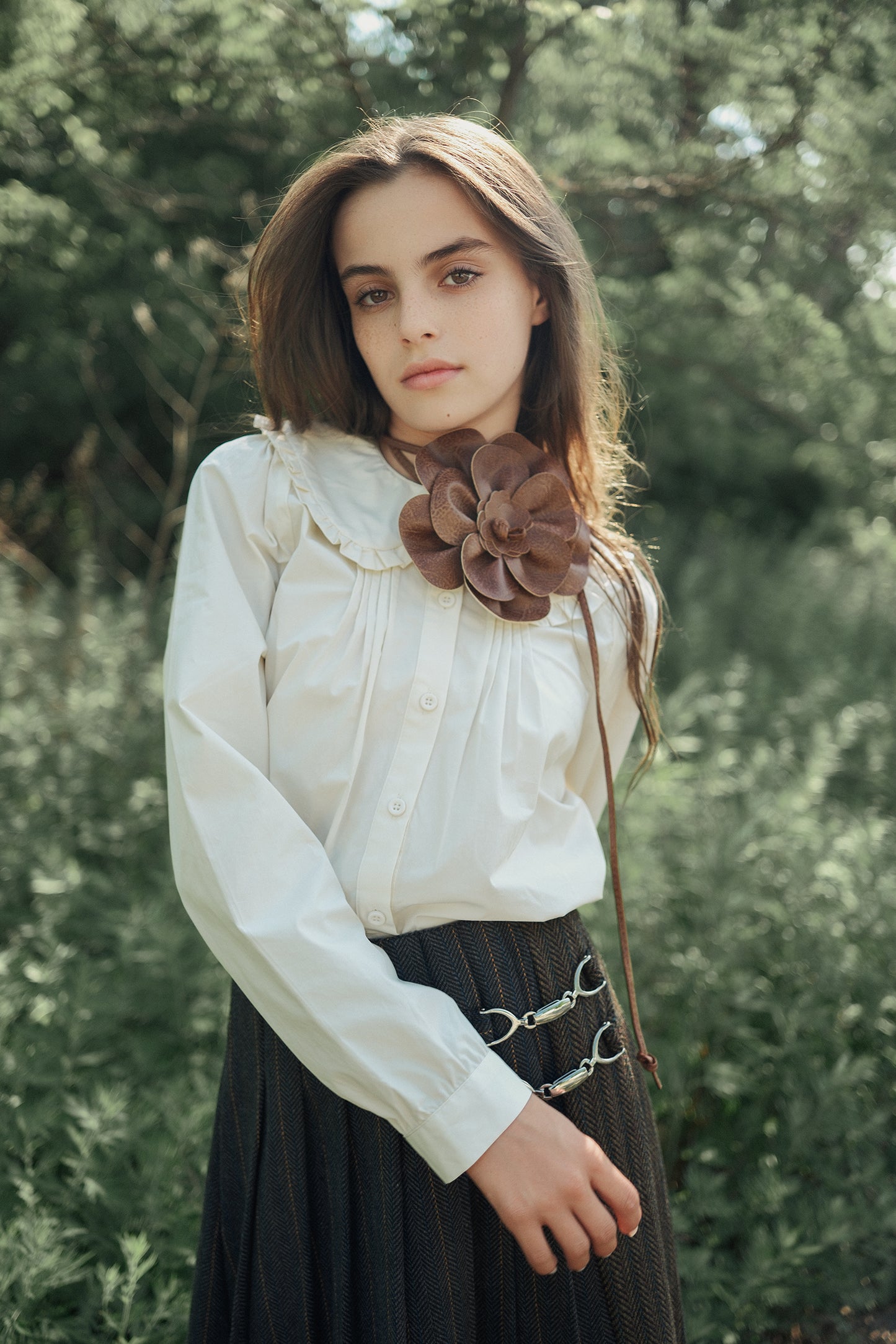VALENTINA IVORY PETER PAN RUFFLE COLLAR BLOUSE