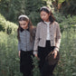 VALENTINA BLACK/WHITE HOUNDSTOOTH RUFFLE COLLAR JACKET