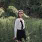 VALENTINA WHITE/BLACK FLOWER DETAILED BLOUSE