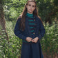 VALENTINA BLUE DENIM CONTRAST SEAM CROP BLOUSE