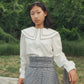 VALENTINA BLACK/WHITE HOUNDSTOOTH PLEATED TRIM SKIRT