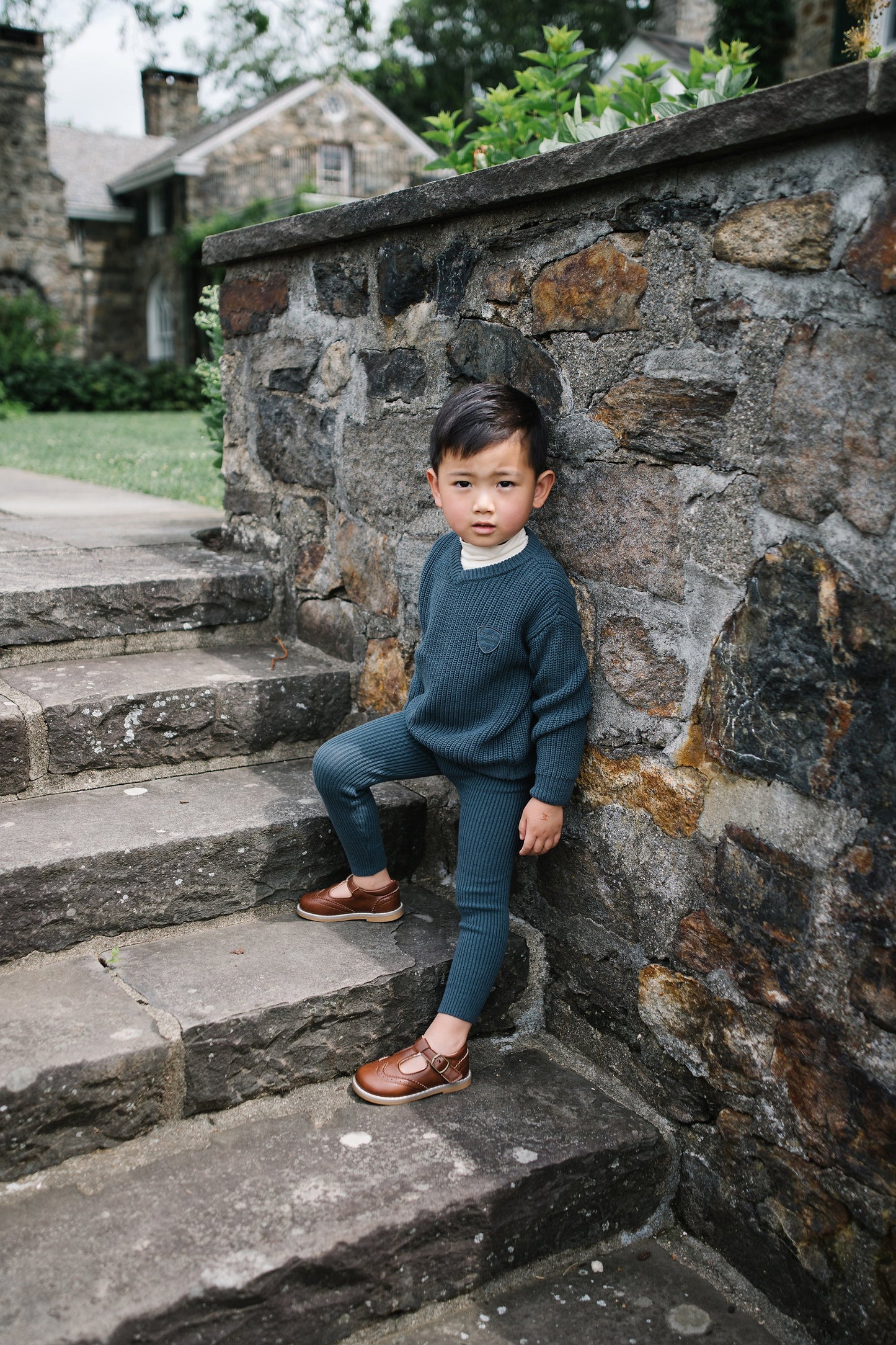 ANALOGIE SLATE KNIT VNECK TODDLER SET