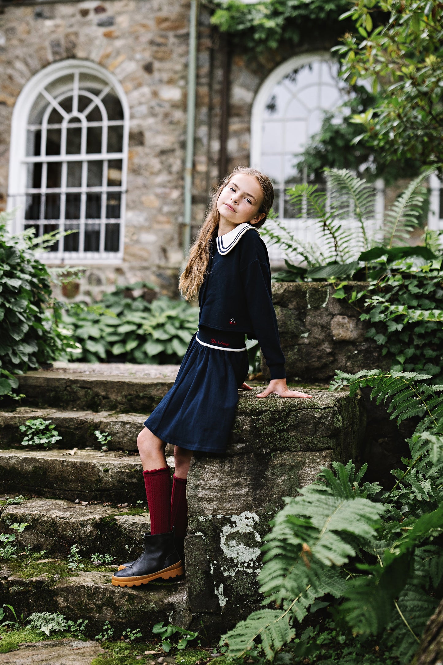 ANALOGIE NAVY BON VOYAGE SKIRT