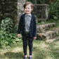 ANALOGIE NAVY CREST KNIT BLAZER