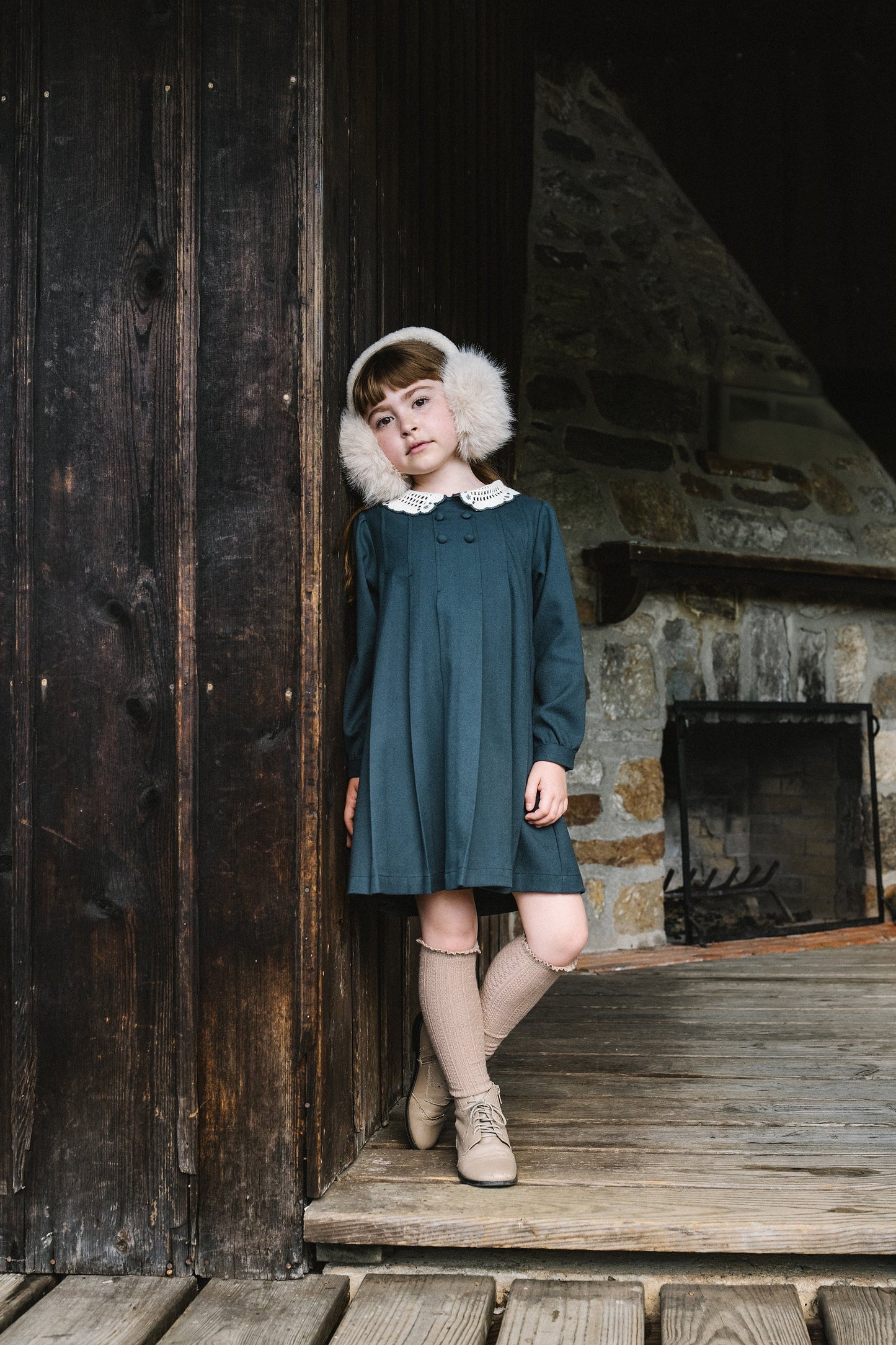 ANALOGIE SLATE CROCHET COLLAR DRESS