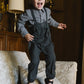 ANALOGIE MID GREY PLAID EDITION BOYS LONG ROMPER