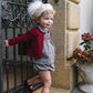 ANALOGIE GREY SMOCKED PLAID BLOOMER SET