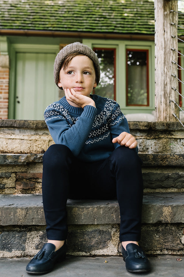 ANALOGIE BLUE HEIRLOOM KNIT SWEATER