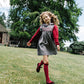 ANALOGIE GREY PLAID SMOCKED DRESS