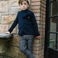 ANALOGIE GREY/BROWN HOUNDSTOOTH PLAID PANTS