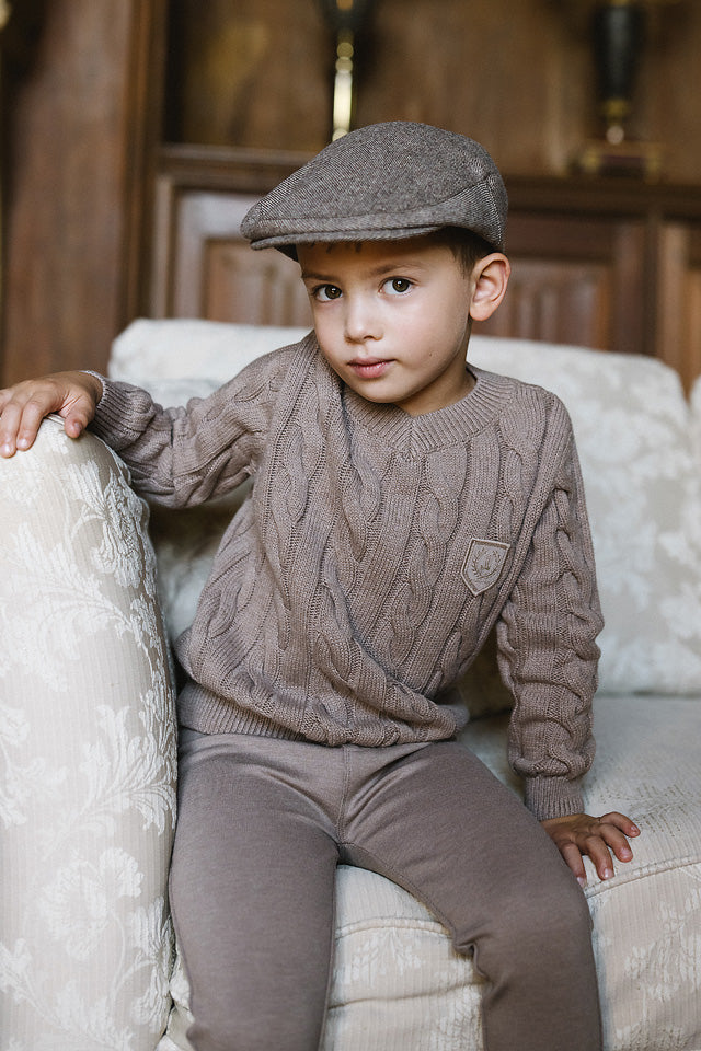 ANALOGIE OATMEAL CHUNKY V NECK SWEATER