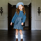 ANALOGIE VINTAGE BLUE/GREY PLAID BUCKLE SUSPENDER SKIRT