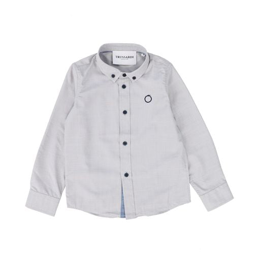 TRUSSARDI GREY NAVY BUTTON SHIRT [Final Sale]