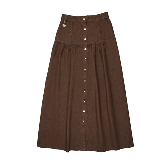 URBAN EDGE BROWN DENIM DROP WAIST SKIRT