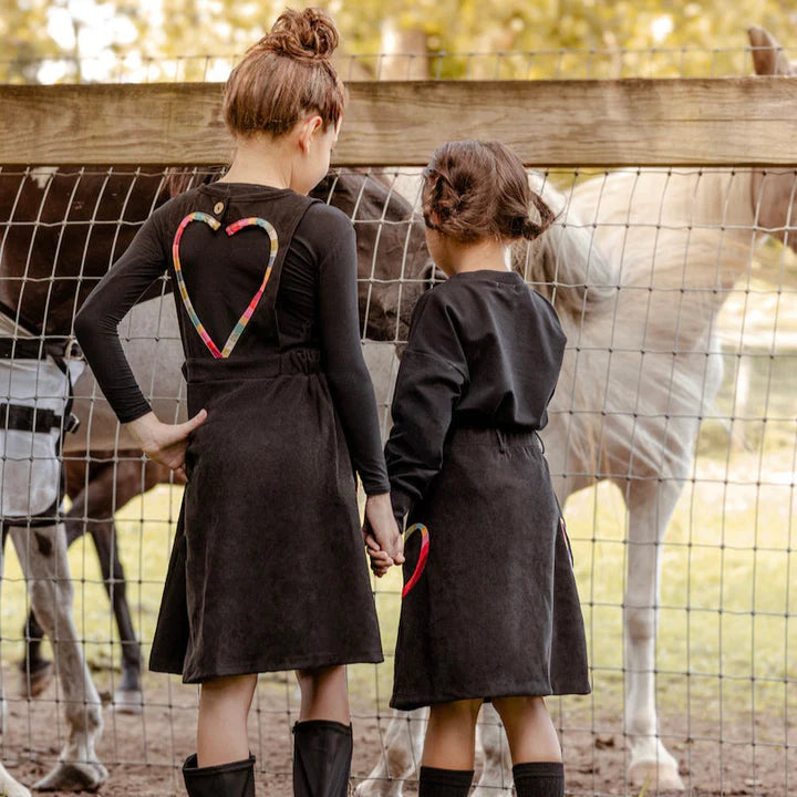 BOPOP BLACK HEART PATCH SKIRT