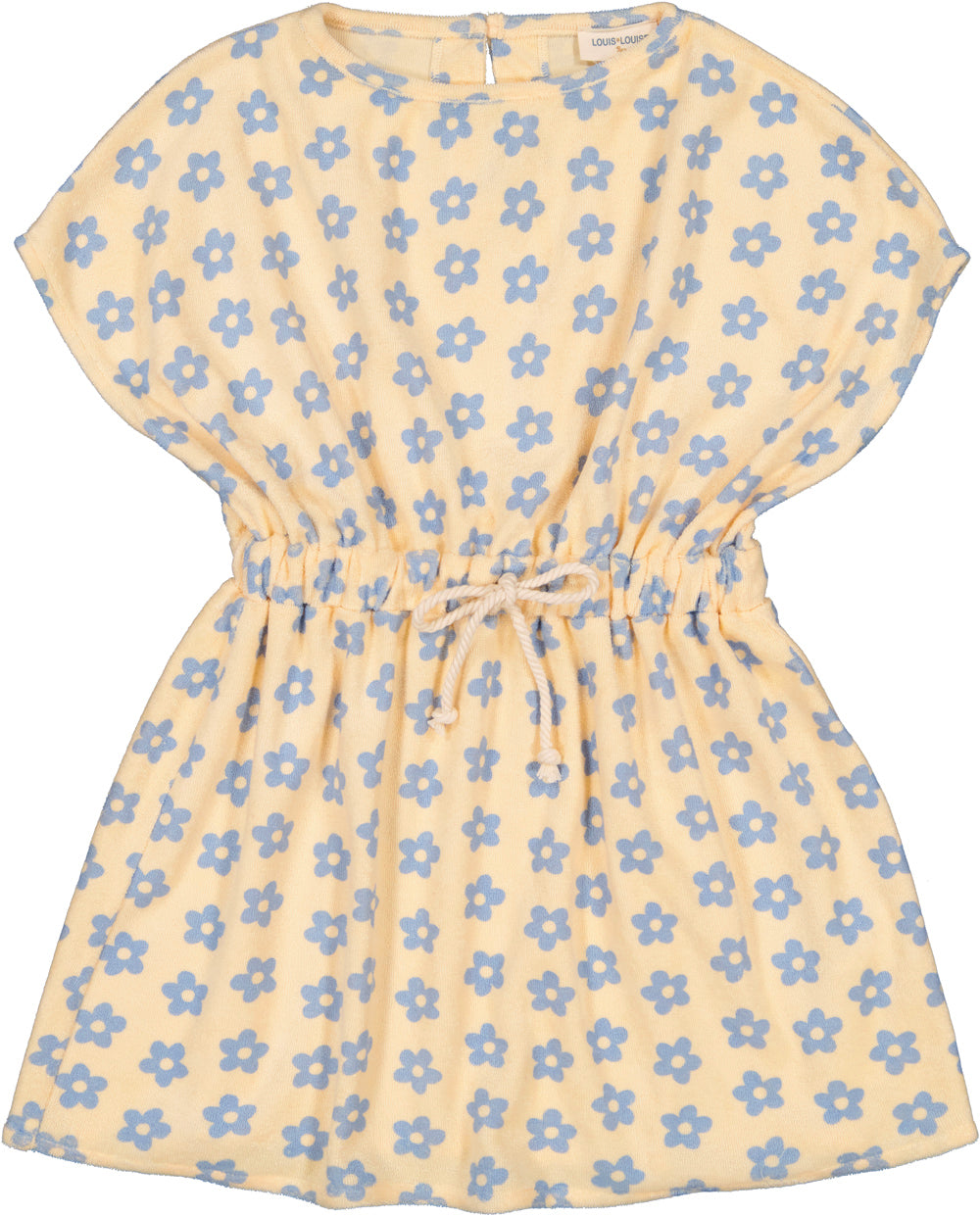 LOUIS LOUISE BEIGE/BLUE FLOWER PRINT TERRY DRESS