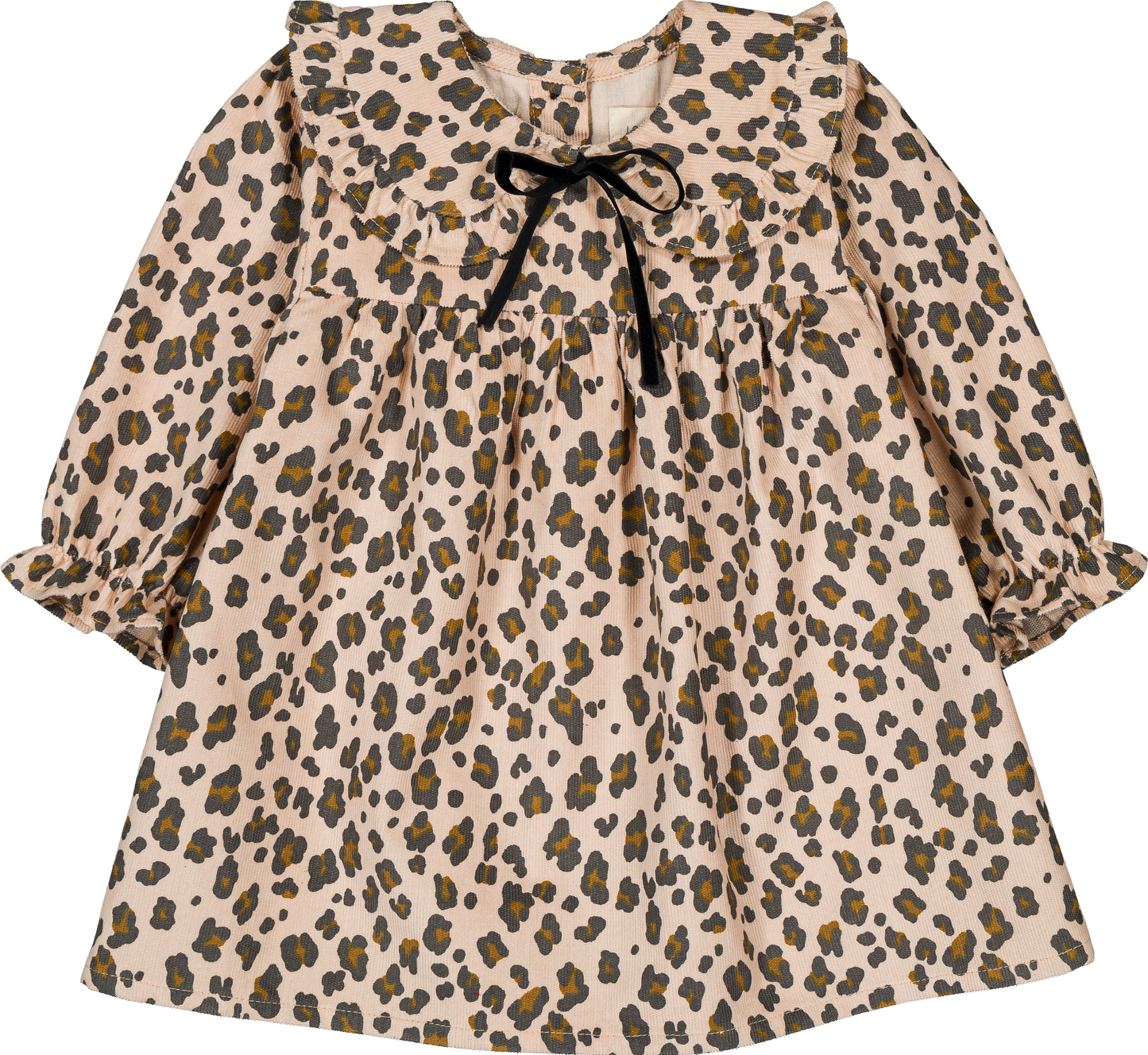 LOUIS LOUISE BEIGE LEOPARD CORDUROY COLLAR DRESS