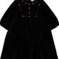 LOUIS LOUISE BLACK VELVET PEG DESIGN DRESS