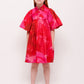 CHRISTINA ROHDE HOT PINK FLORAL FLUTTER SLEEVE DRESS [FINAL SALE]