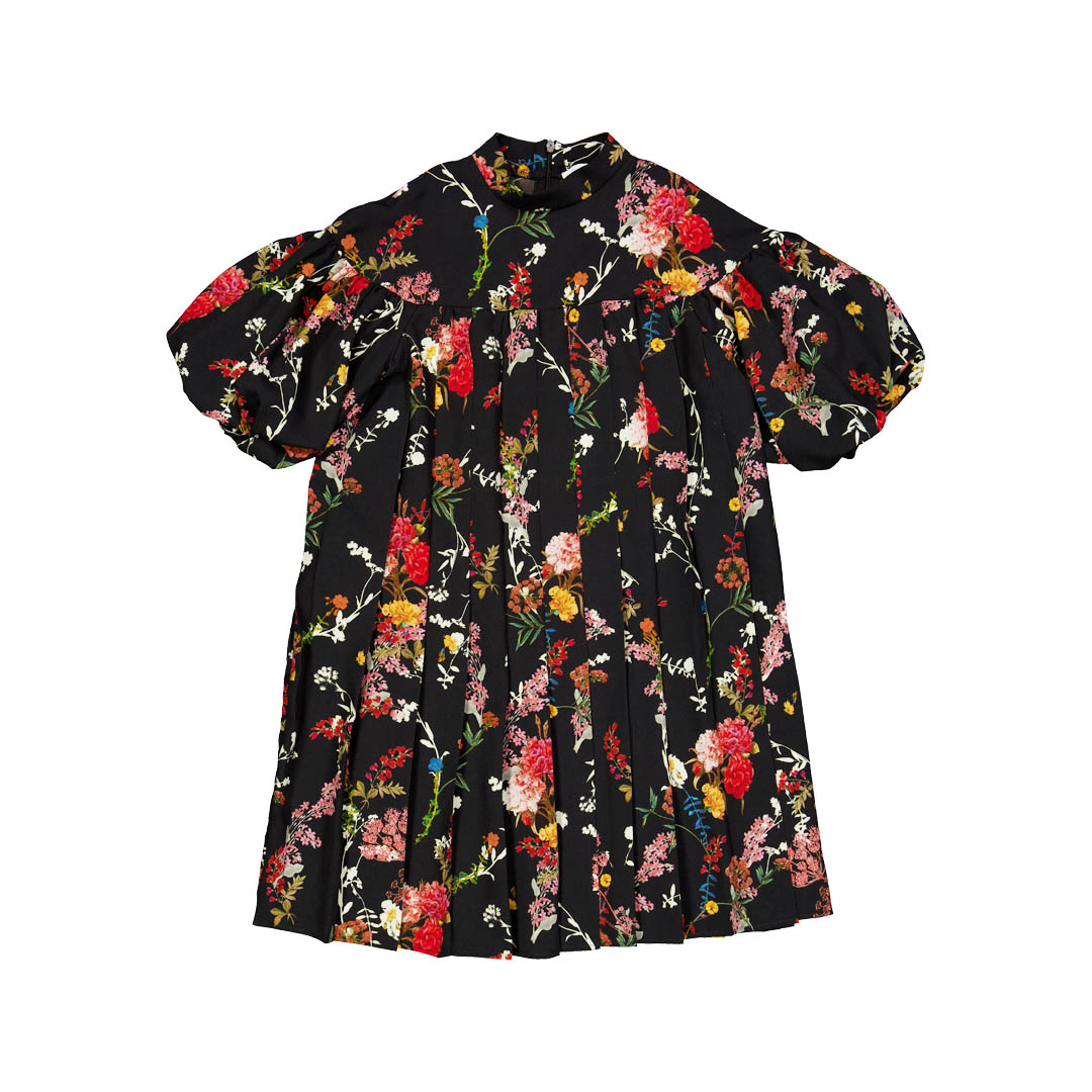 CHRISTINA ROHDE FLORAL DESIGN PUFF SLEEVE DRESS [FINAL SALE]