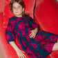 CHRISTINA ROHDE NAVY/RASPBERRY FLORAL COLLAR DRESS