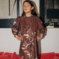 OLIVIA ROHDE MOCHA/TAN FLORAL GATHERED DRESS