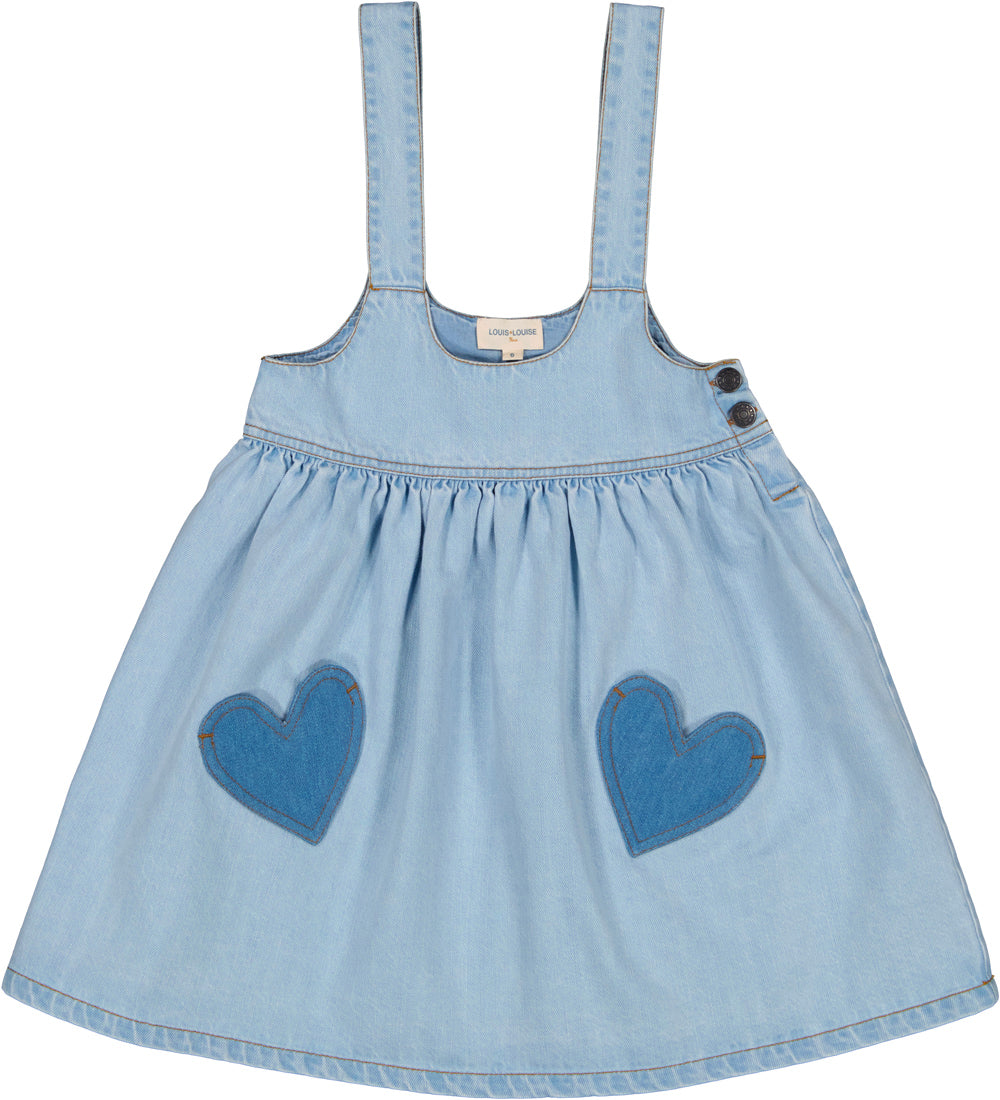 LOUIS LOUISE BLUE DENIM HEART PATCH JUMPER