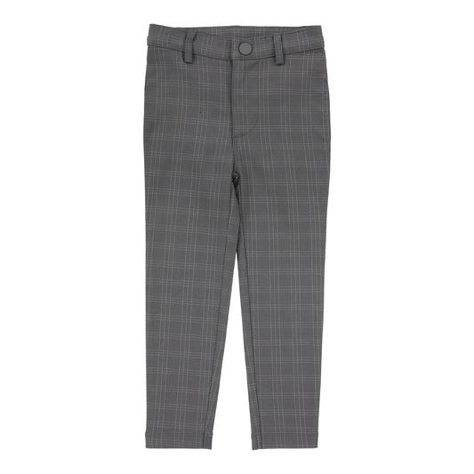 ANALOGIE MID GREY WINDOWPANE PLAID PANTS