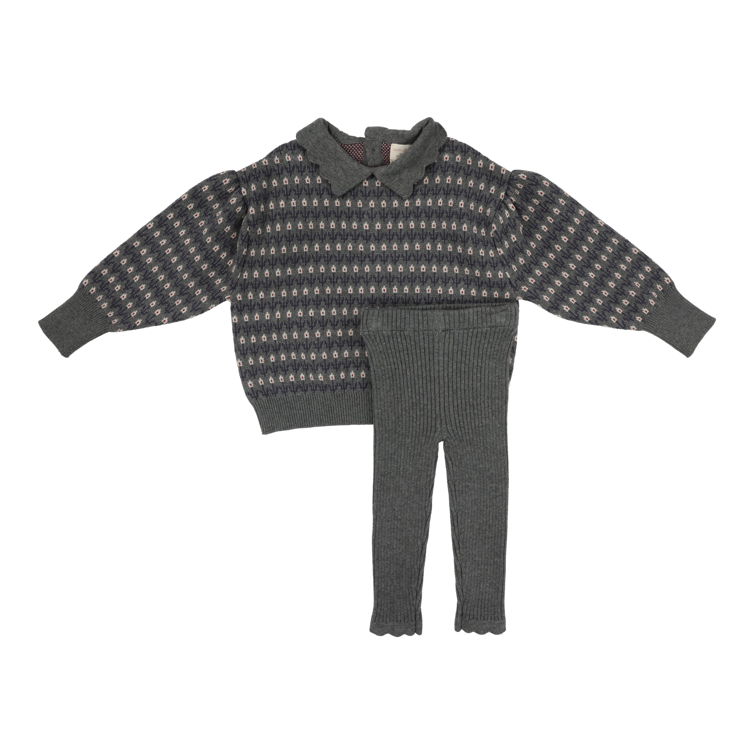 ANALOGIE MID GREY MULTI FLORAL KNIT SET – Luibelle