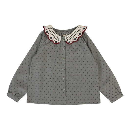 ANALOGIE PALE GREY PRIMROSE BLOUSE