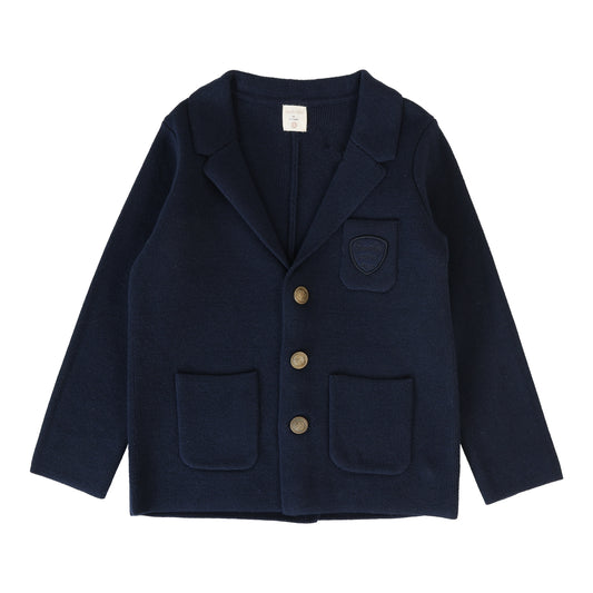 ANALOGIE NAVY CREST KNIT BLAZER