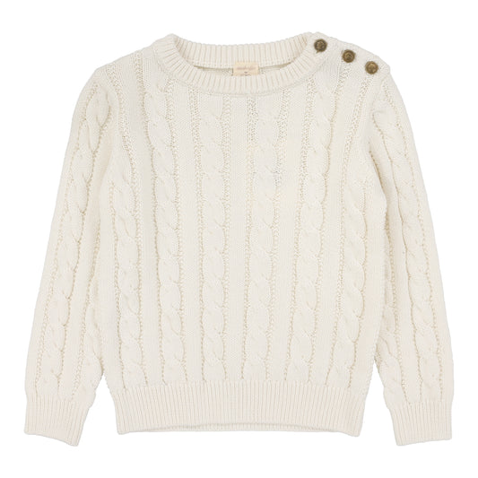 ANALOGIE CREAM CABLE KNIT SWEATER