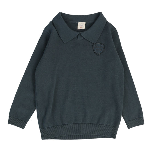 ANALOGIE SLATE KNIT POLO