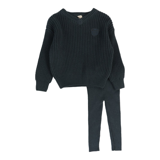 ANALOGIE SLATE KNIT VNECK TODDLER SET