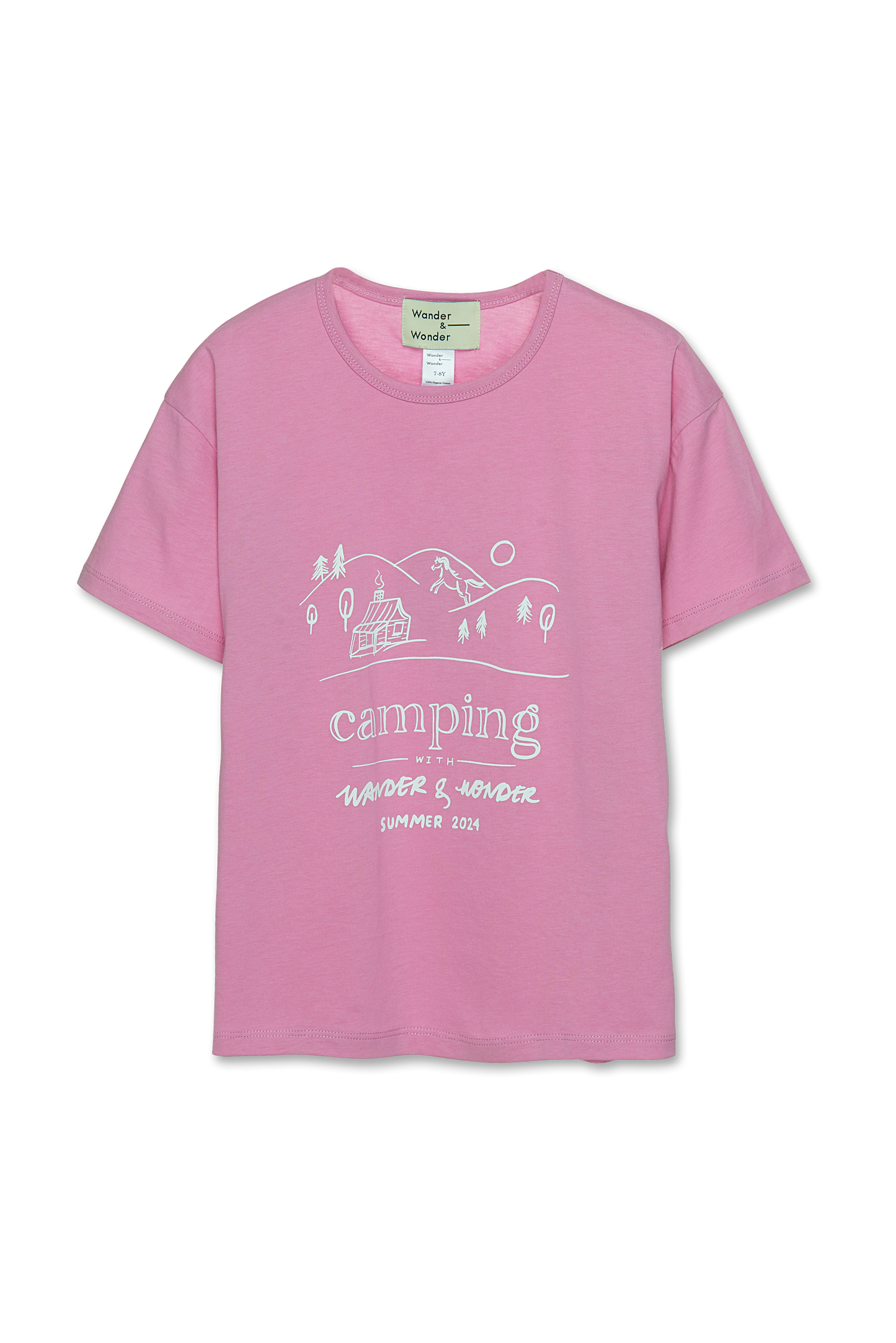 WANDER & WONDER PINK CAMPING TEE [FINAL SALE]