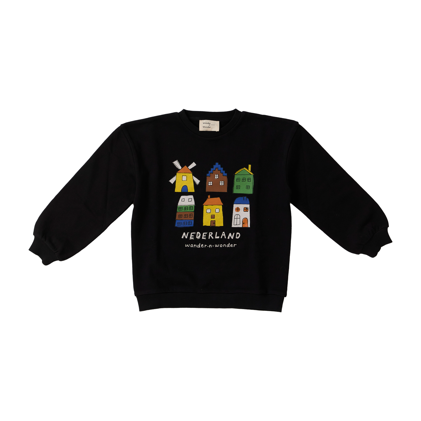 WANDER & WONDER BLACK NETHERLANDS SWEATSHIRT