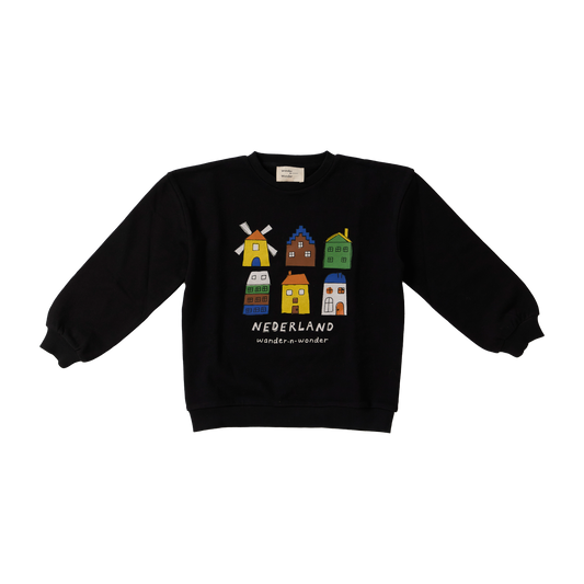 WANDER & WONDER BLACK NETHERLANDS SWEATSHIRT