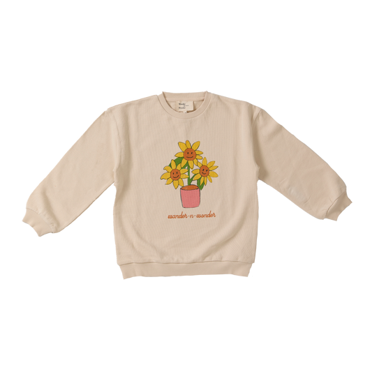 WANDER & WONDER OAT SUNFLOWER PRINT SWEATSHIRT