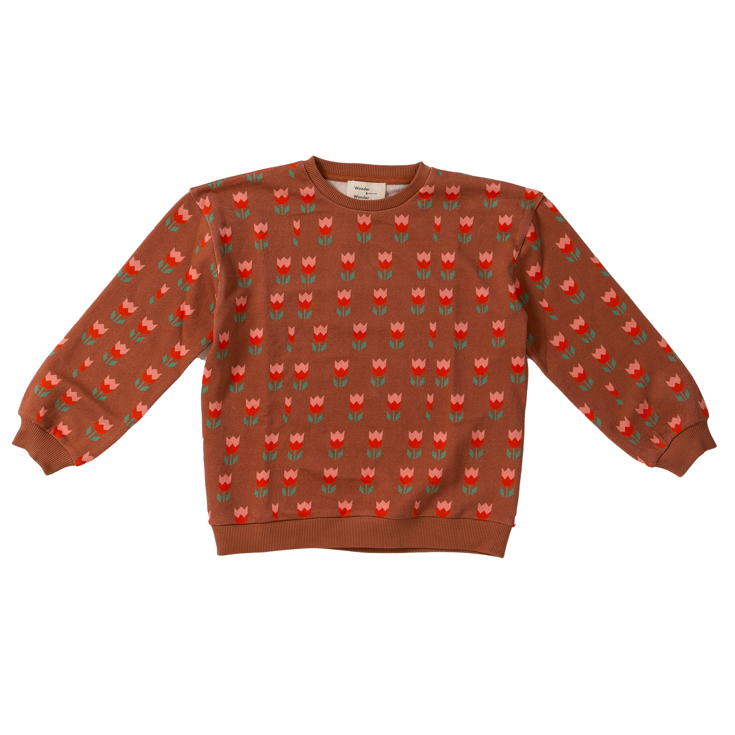 WANDER & WONDER ORANGE FLORAL SWEATSHIRT