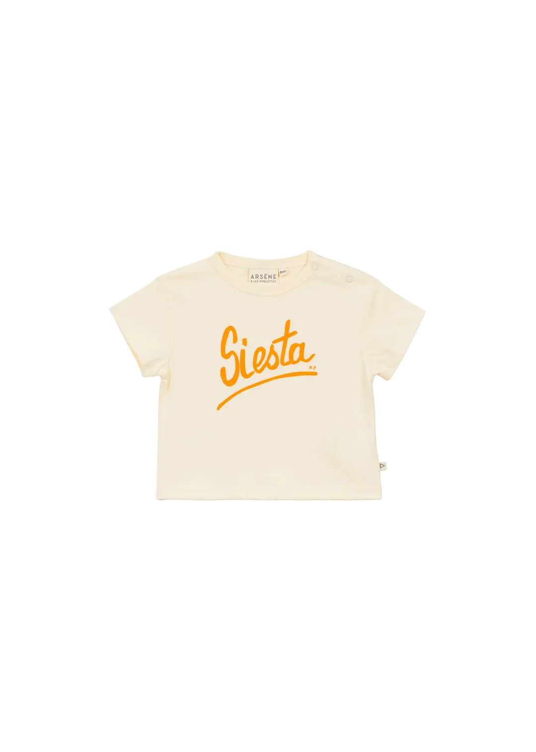 ARSENE & LES PIPELETTES CREAM/ORANGE WORDED GRAPHIC TEE