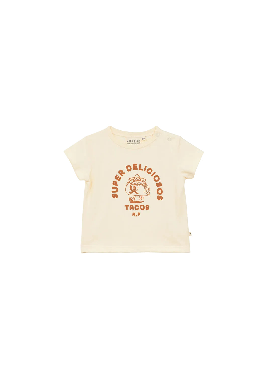 ARSENE & LES PIPELETTES CREAM/MARRON TACO GRAPHIC TEE