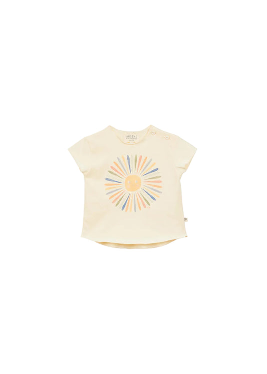 ARSENE & LES PIPELETTES CREAM SUN GRAPHIC TEE