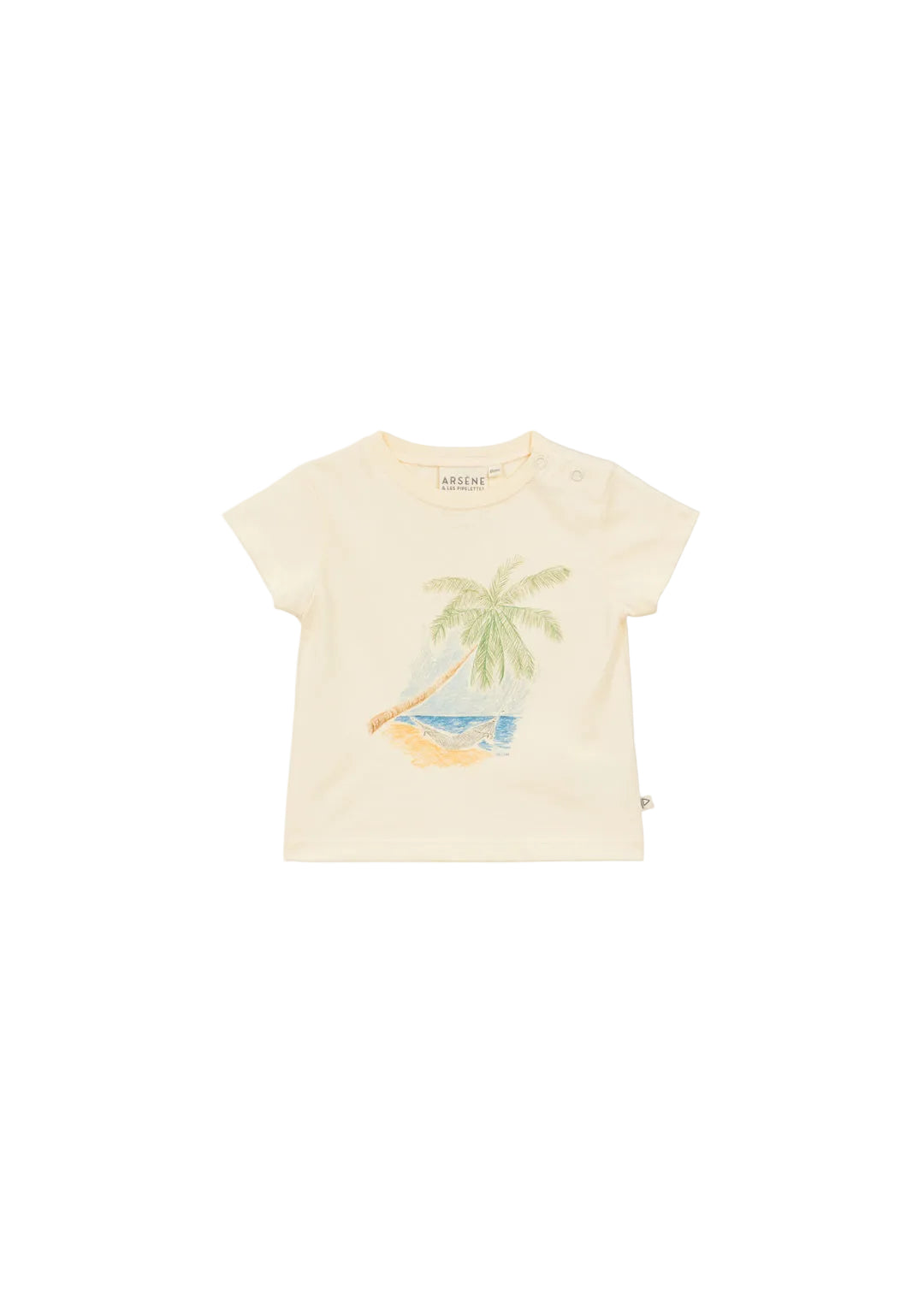 ARSENE & LES PIPELETTES CREAM PALM TREE GRAPHIC TEE