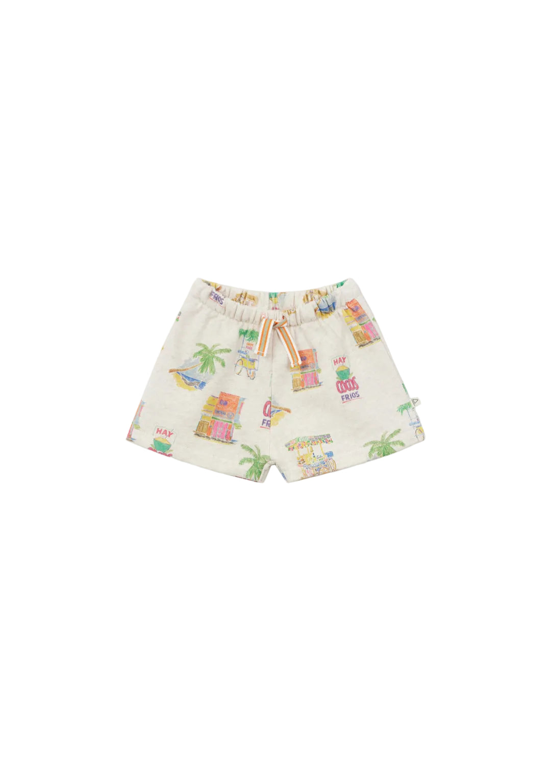 ARSENE & LES PIPELETTES CREAM GRAPHIC SHORTS